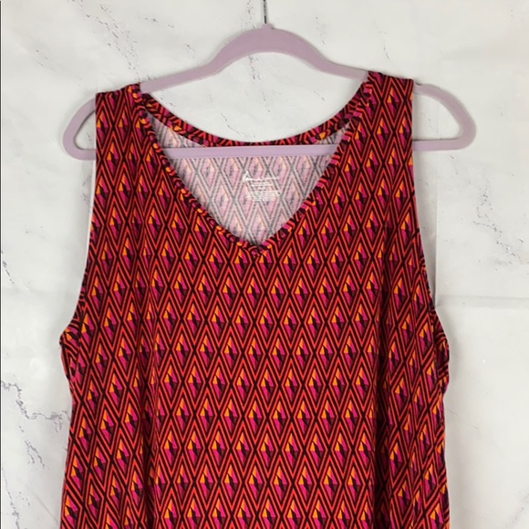 Lane Bryant Ruched Geometric Print Tank Top 18/20 - Picture 3 of 8